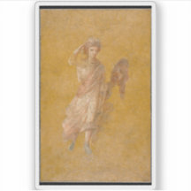 Fragmento de un panel de fresco amarillo con musa