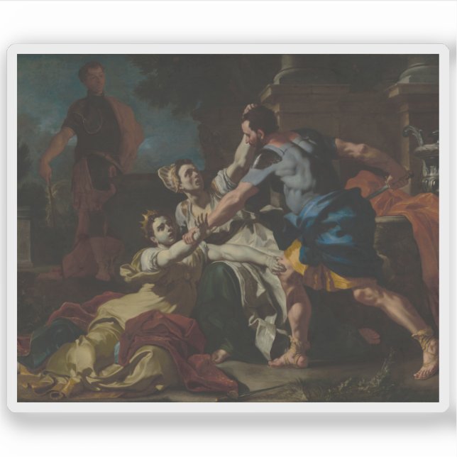 Pegatina Francesco Solimena - Muerte de Messalina (Anverso)