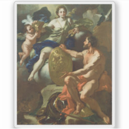 Pegatina Francesco Solimena - Venus en la forja de Vulcan