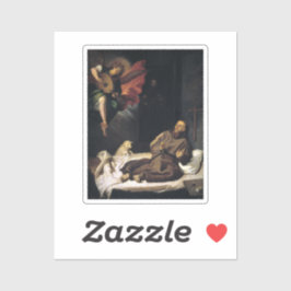 Pegatina Francisco de Asís con música angel