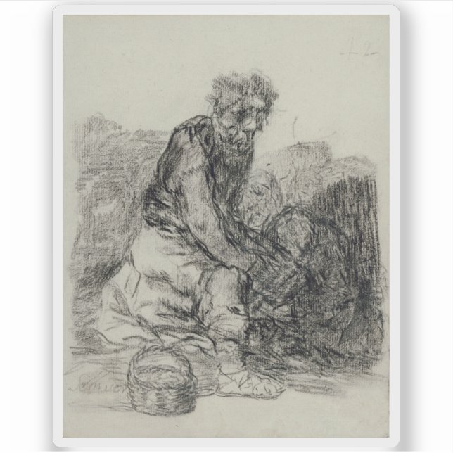 Pegatina Francisco de Goya - Están muriendo (Anverso)