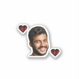 Pegatina Franela y burbujas rojo invierno y negro despedida