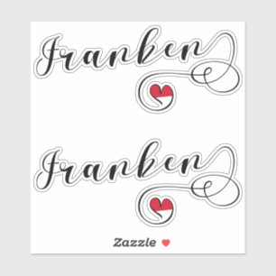 Pegatina Franken, Franconia Flag Heart, Franconian