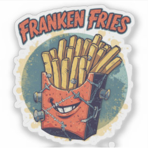 Pegatina Franken Fries Funny Halloween Fries Pun