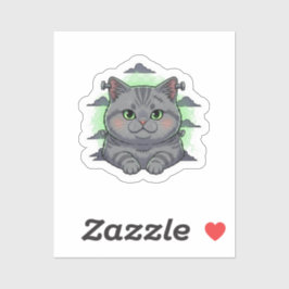 Pegatina Frankenbrit - Halloween del gato británico Shortha