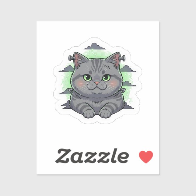 Pegatina Frankenbrit - Halloween del gato británico Shortha (Hoja)