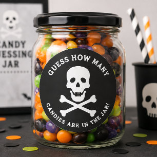 Pegatina Frasco de adivinanza de dulces de Halloween Calcom