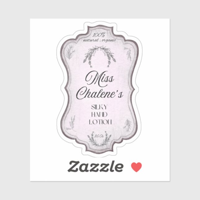 Pegatina Frasco de frasco antiguo loción de manzanilla vint (Hoja)