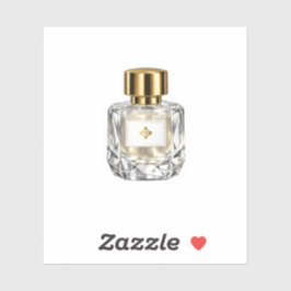 Pegatina Frasco de perfume de cristal facetado de lujo con 