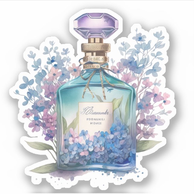 Pegatina Frasco de Perfume Floral (Anverso)