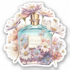 Pegatina Frasco de Perfume Floral
