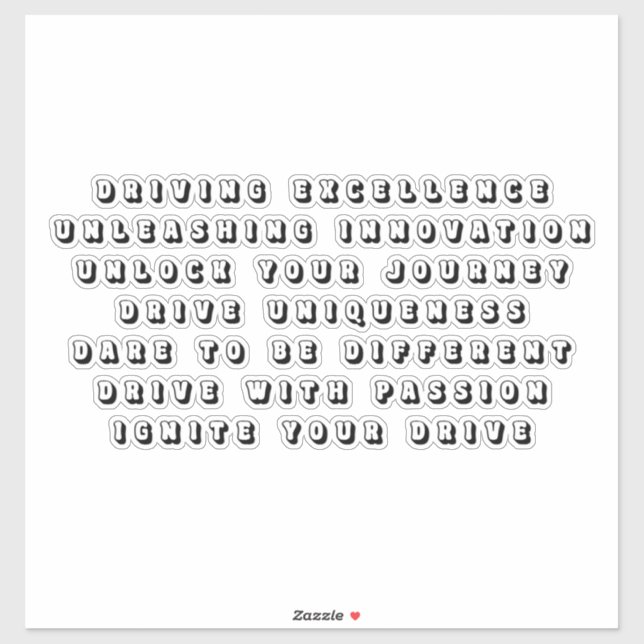 Pegatina Frases Inspiradoras para Conductores de Autos (Hoja)
