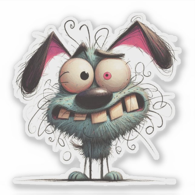 Pegatina Frazzled Doggie (Anverso)
