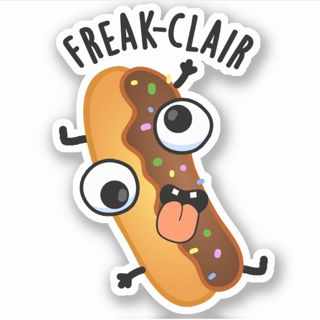 Pegatina Freak-clair Funny Eclair Pun (Anverso)