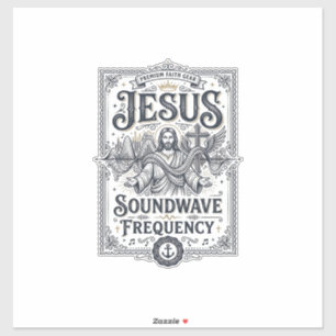 Pegatina Frecuencia de onda de sonido de Jesús Frecuencia d