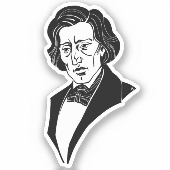 Pegatina Frederic Chopin (Anverso)