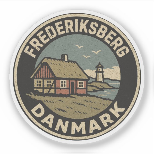 Pegatina Frederiksberg, Dinamarca Danmark  (Anverso)