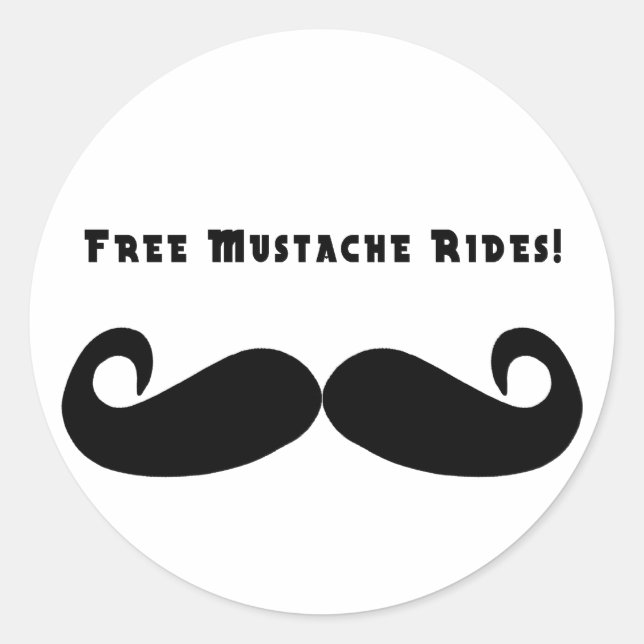 Pegatina Free Mustache Rides (Anverso)