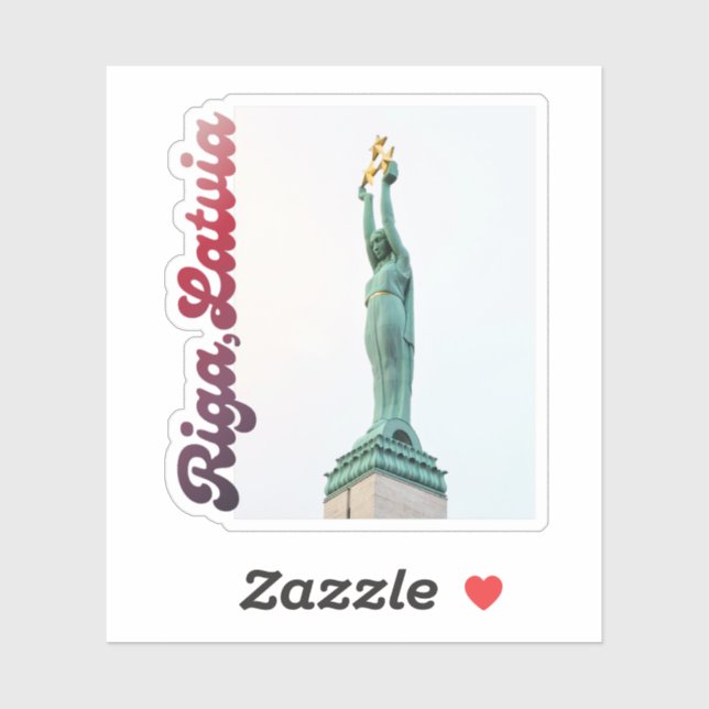 Pegatina Freedom Monument, souvenir from Riga, Latvia (Hoja)
