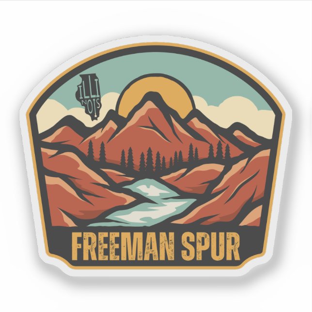 Pegatina Freeman Spur, Illinois (Anverso)