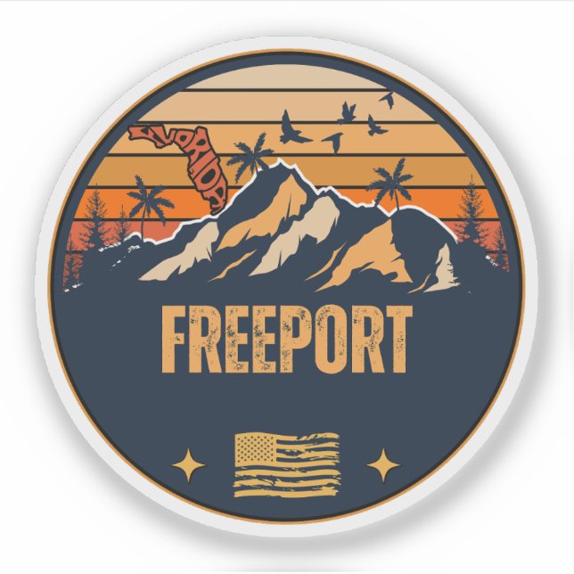Pegatina Freeport, Florida  (Anverso)
