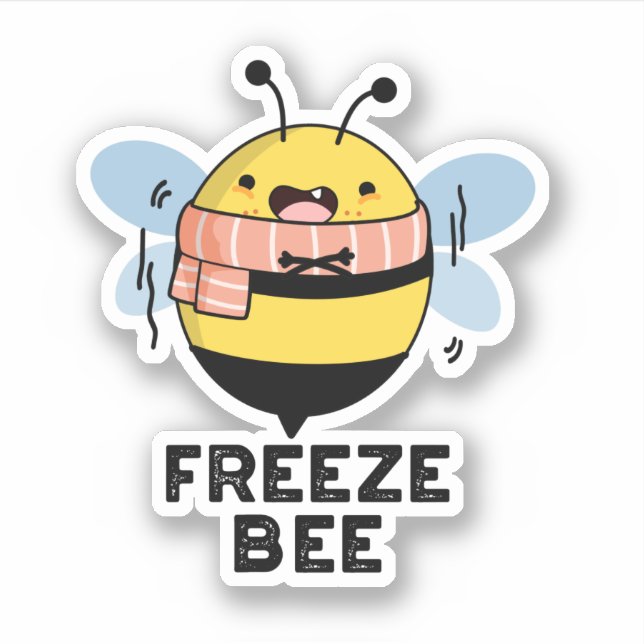 Pegatina Freeze Bee Funny Insect Bug Pun (Anverso)