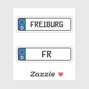 Pegatina Freiburg kennzeichen, Placa de licencia de automóv