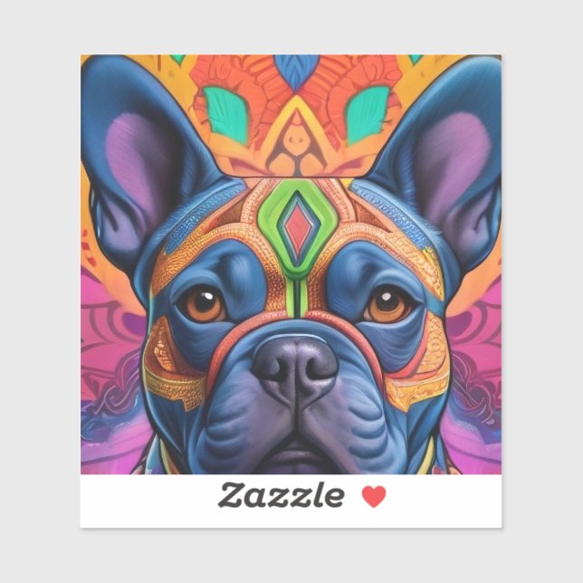 Pegatina Frenchie Fun Birthday Fantasy (Hoja)