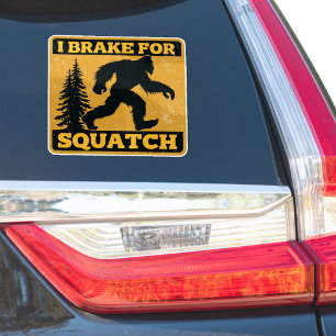 Pegatina Freno para Squatch Retro Bigfoot Amarillo Divertid