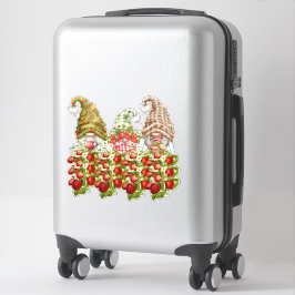 Pegatina Fresa Gnomes un campo de fresas 14"x14"