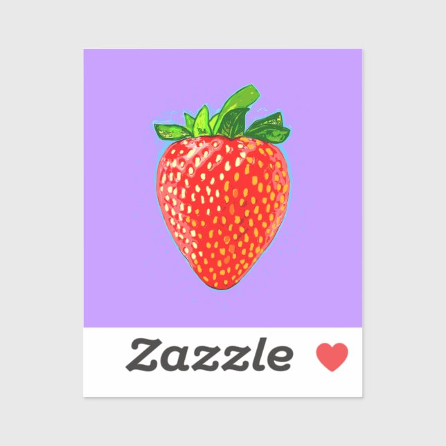 Pegatina Fresa jugosa en el estilo de arte pop (Hoja)