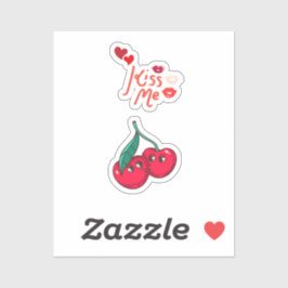 Pegatina Fresas divertidas al amor" Déjenlo