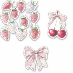 Pegatina Fresas y cerezas