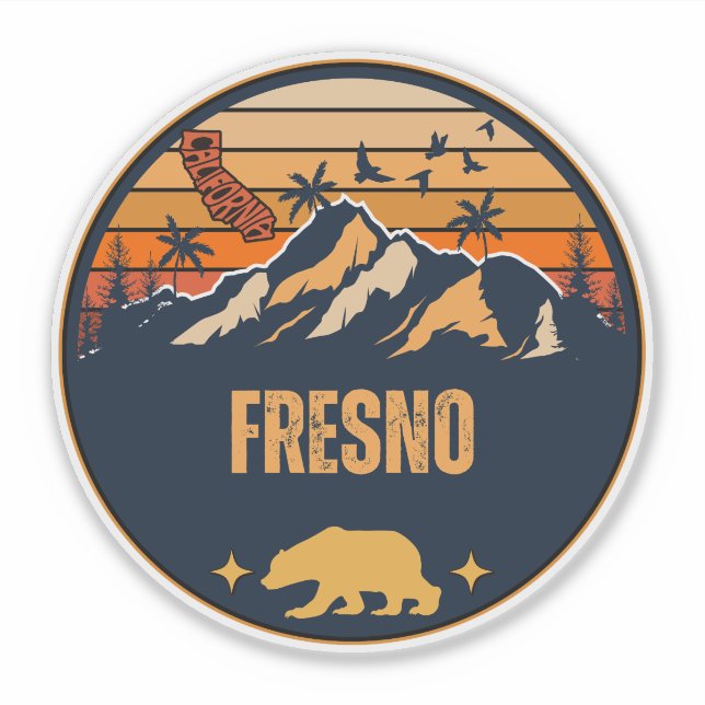 Pegatina Fresno, California (Anverso)