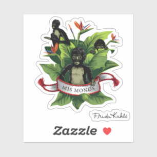 Pegatina Frida Kahlo el   Mis Monos