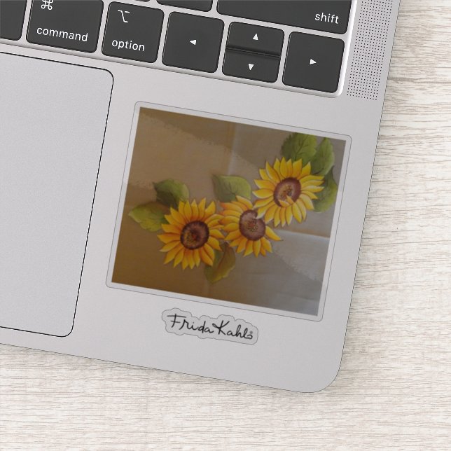 Pegatina Frida Kahlo Pintado de girasoles (Detalle)