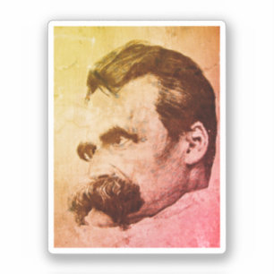 Pegatina Friedrich Nietzsche (dibujado por Hans Olde)