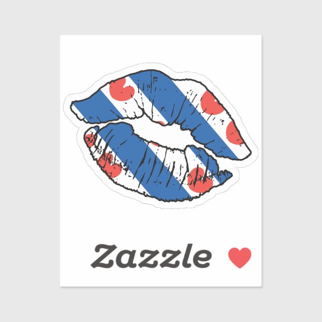 Pegatina Friesland West Frisia Lipstick Love Flag (Hoja)