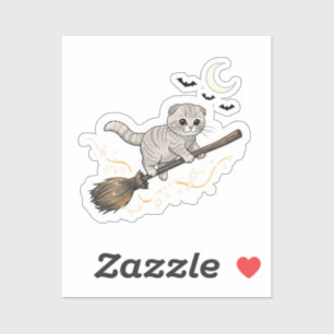 Pegatina Frío de palo de tomate - Halloween de felino crudo