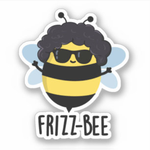 Pegatina Frizz-Bee Funny Afro Bee Pun