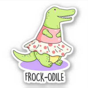Pegatina Frock odile Funny Crocodile Pun