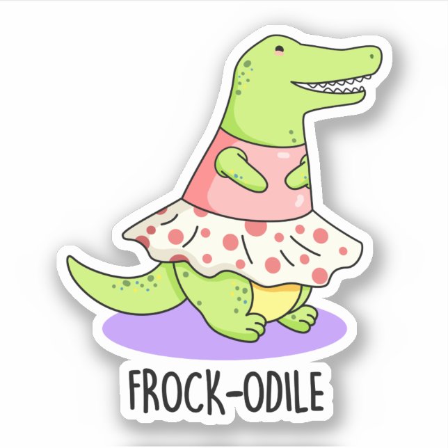 Pegatina Frock odile Funny Crocodile Pun (Anverso)