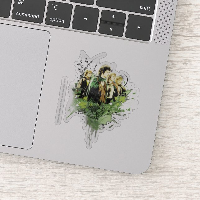 Pegatina FRODO™ con Hobbits Collage (Detalle)
