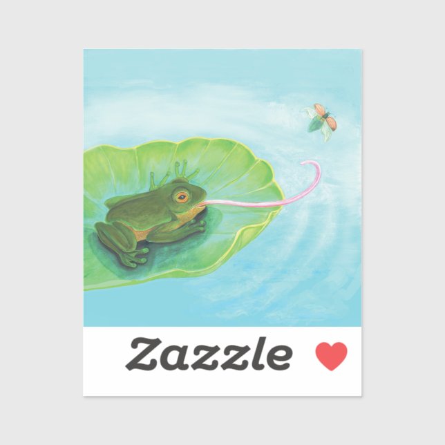 Pegatina Frog Catating Bug (Hoja)