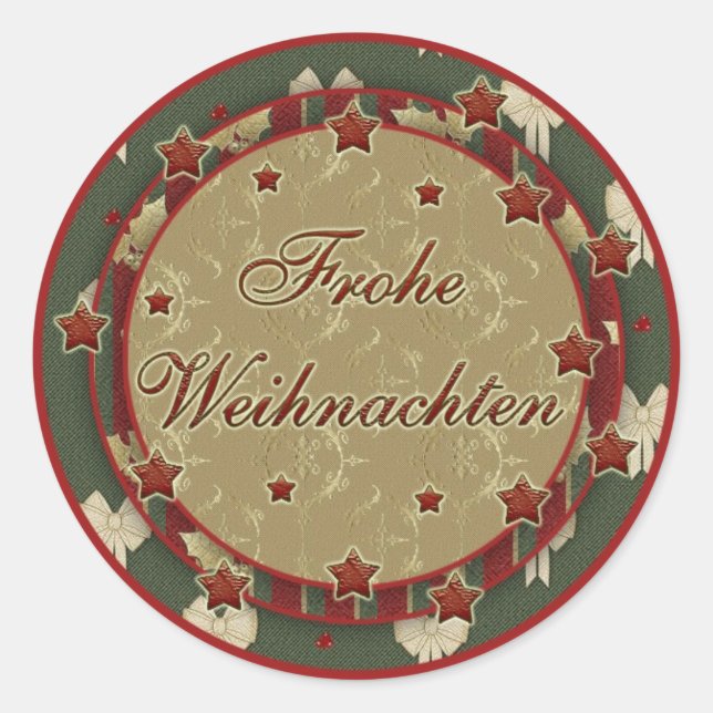 pegatina "Frohe Weihnachten" (Anverso)