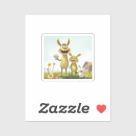 Pegatina Fröhliche Wiesengang – Bunte Tierfreunde im Frühli