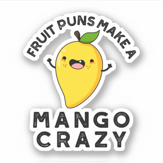 Pegatina Fruit Punts Hacen Que El Mango Crazy Funny Comida  (Anverso)
