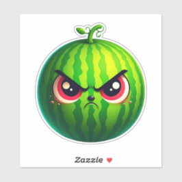 Pegatina fruta de la sandía súper loca