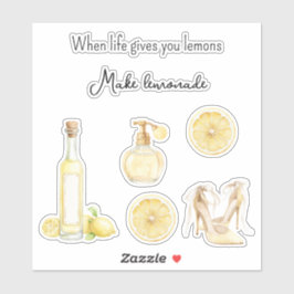 Pegatina Frutas Amarillas Limones Hacen Limonada (versión 2