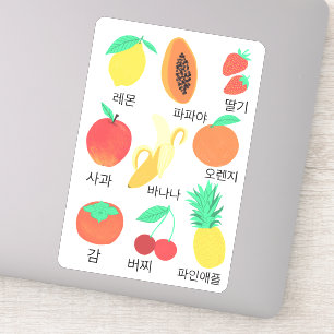 Pegatina Frutas Flash Cards Corea Fruity Fun Food Art